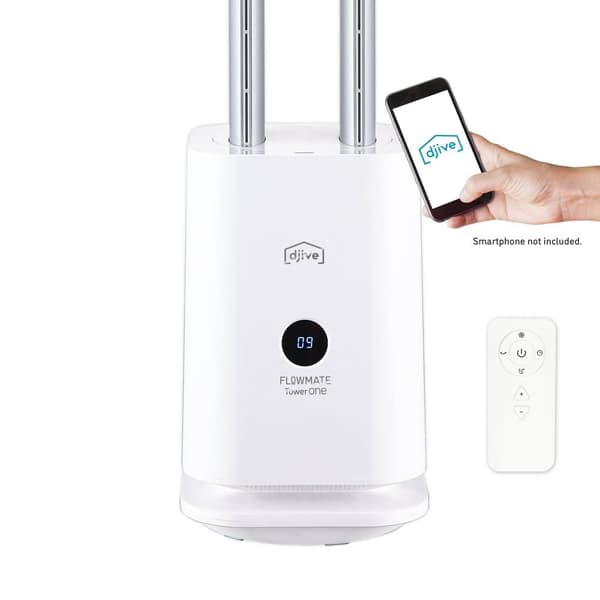 djive Flowmate Tower One - Älykäs roottoriton tornituuletin & ilmanpuhdistin HEPA12-suodattimella