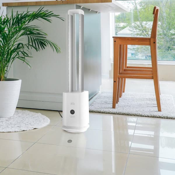 djive Flowmate Tower One - Älykäs roottoriton tornituuletin & ilmanpuhdistin HEPA12-suodattimella