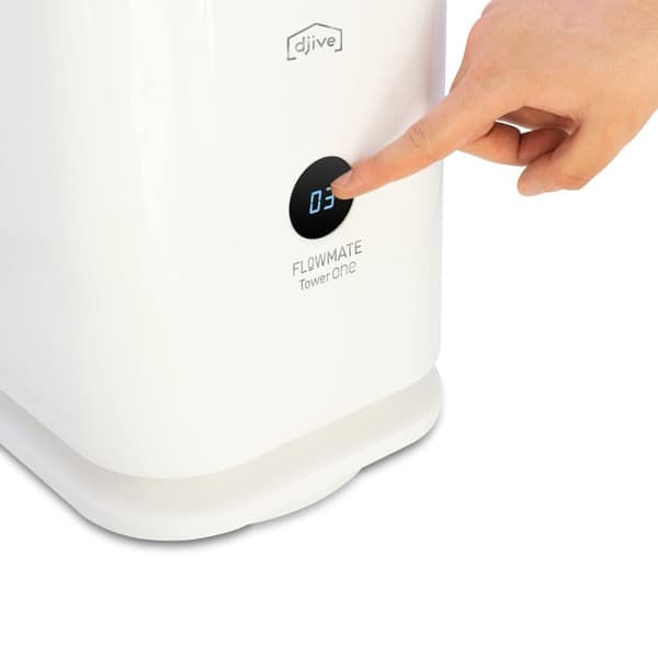djive Flowmate Tower One - Älykäs roottoriton tornituuletin & ilmanpuhdistin HEPA12-suodattimella