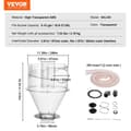 Miniatyrbillede 2 af 2: VEVOR Cyclone Støvseparator, Høj Transparent ABS, Passer til 5-10 Gallon Spande,4,0 tommer