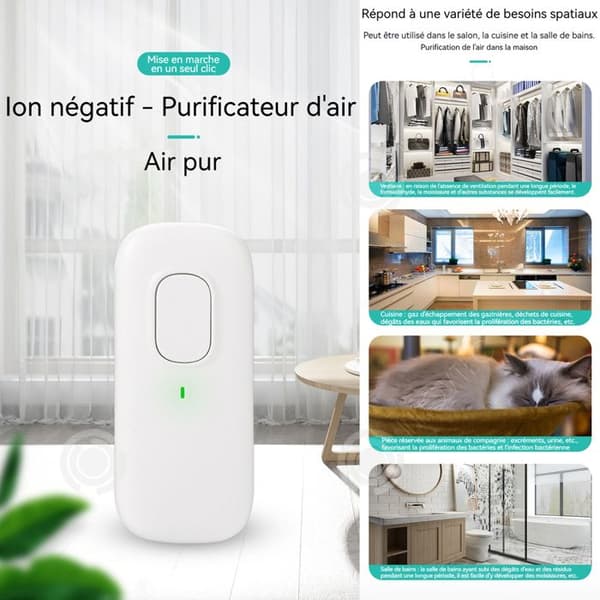 INN Air Purifier 9,5x4x2,5cm Mini Negative Ion Air Purifier Plug and Play Air Freshener för kök och husdjur