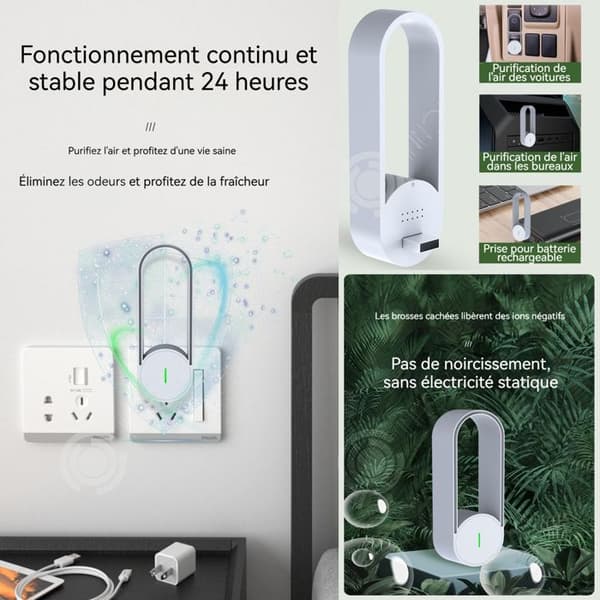 INN Air Purifier 11,3x3,8x3cm Mini Negative Ion Air Purifier USB Badrumsdeodorant Lämplig för olika utrymmen