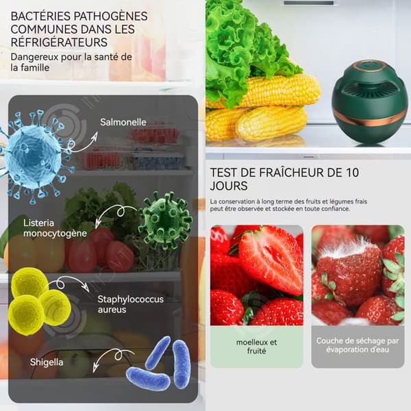 INN Mini Elektriskt Kylskåp Freshener Luftrenare Anti Oodor Kylskåp Bilsoptunna Lukt Förstörare