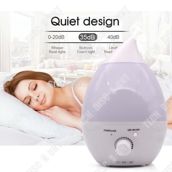 TD® Luftfuktare Hem Baby Room Vas Tyst Ionizer Nattljus Eteriska oljor Barnrenare Diffuser