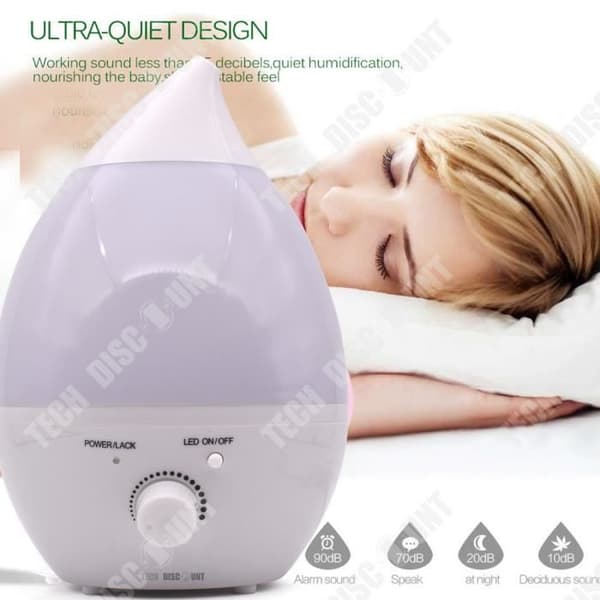 TD® Luftfuktare Hem Baby Room Vas Tyst Ionizer Nattljus Eteriska oljor Barnrenare Diffuser
