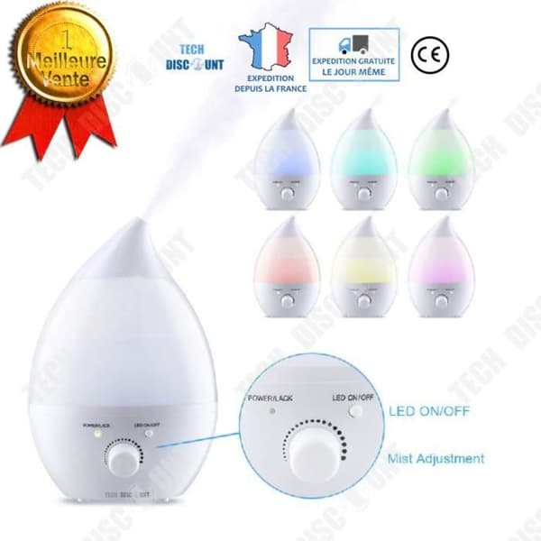TD® Luftfuktare Hem Baby Room Vas Tyst Ionizer Nattljus Eteriska oljor Barnrenare Diffuser
