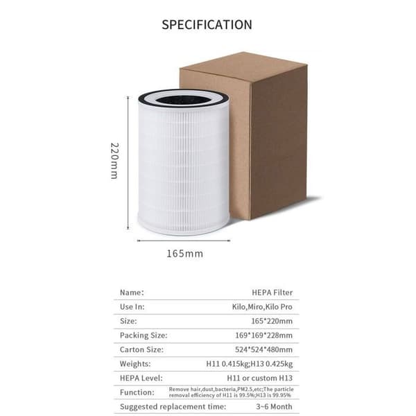 Ersättningsfilter Hysure Kilo Pro