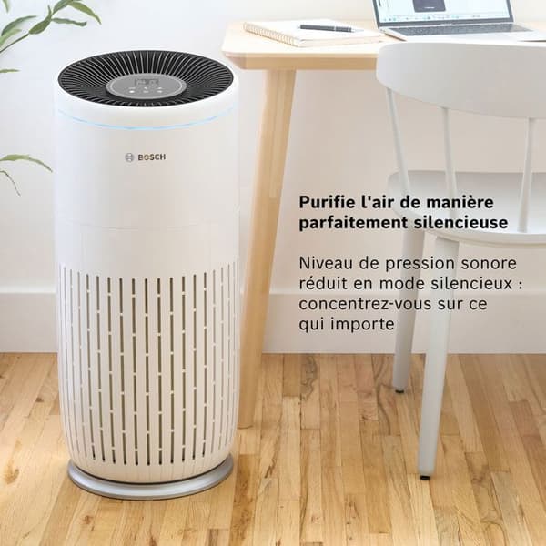 Bosch Air Purifier, Air 6000, designad för cirka 125 m², tar effektivt bort föroreningar via HEPA-luftfiltret