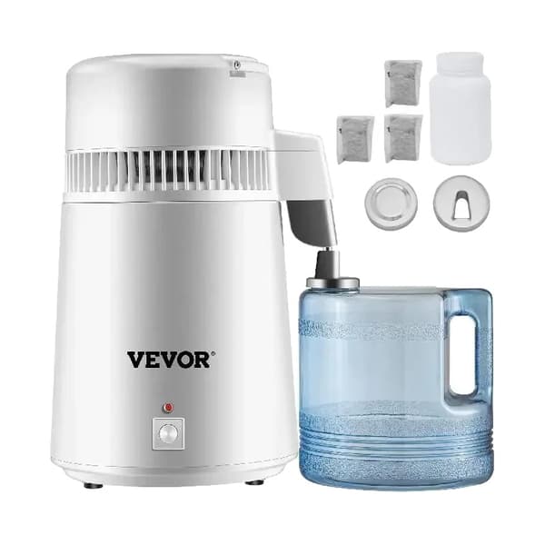VEVOR Vanddestillator, 4L Kapacitet, 750W Effekt, Rustfrit Stål Konstruktion