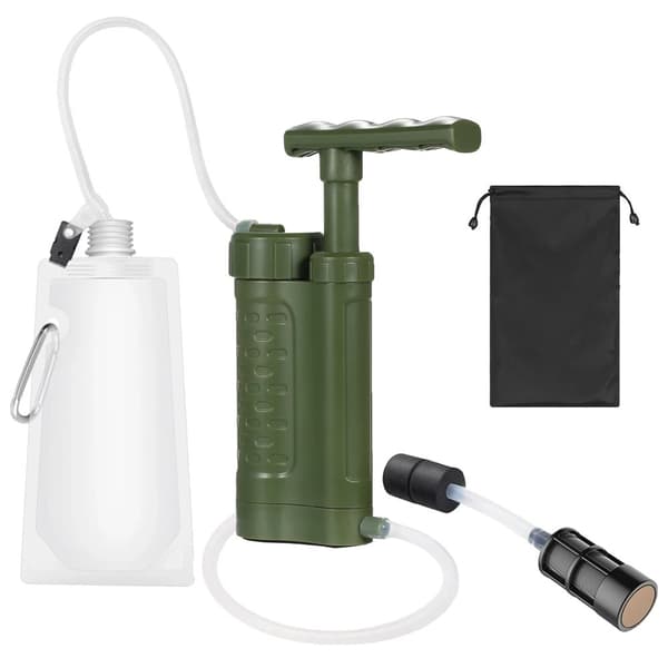 Vattenfilterpump, bärbar design, effektiv filtrering,Armégrön