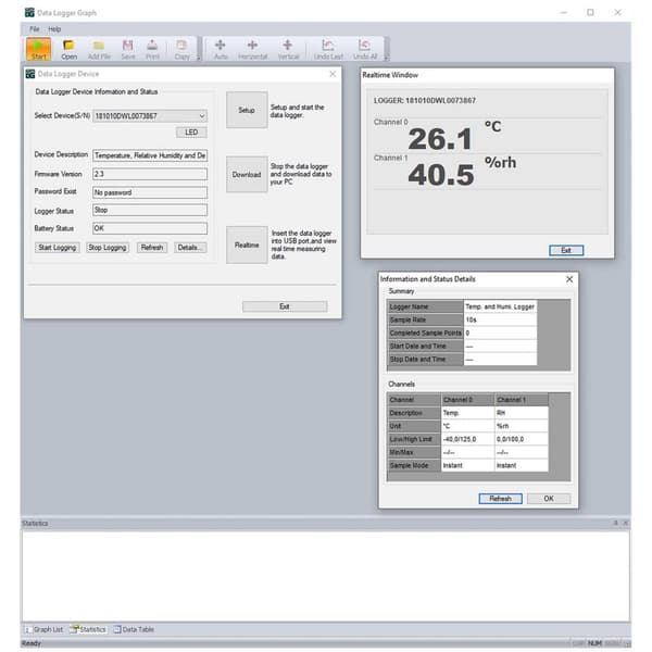 Steinberg Systems Datalogger - LCD-display - temperatur + luftfuktighet
