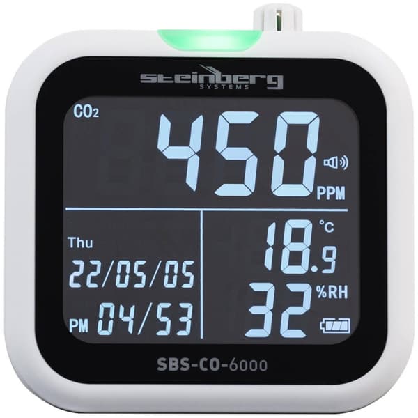 Steinberg Systems CO2-mätare - 400 - 6000 ppm - inkl. temperatur och fuktighet