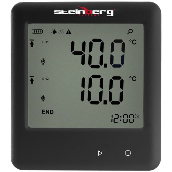 Steinberg Systems Temperaturlogger - LCD - -40 till +125 °C - 2 externa sensorer