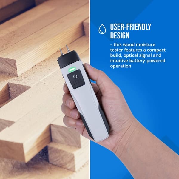 Fuktmätare - för trä, väggar och screed - 6 - 99,9% - Bluetooth