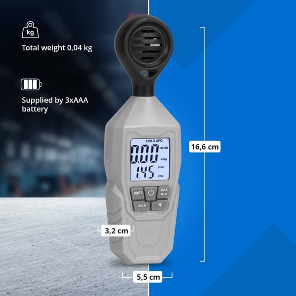 Luftkvalitetsmätare - från 0,01 mg/m³ TVOC / HCHO