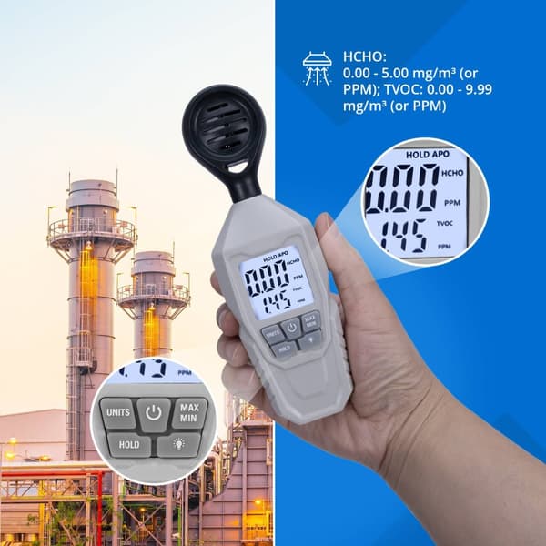 Luftkvalitetsmätare - från 0,01 mg/m³ TVOC / HCHO
