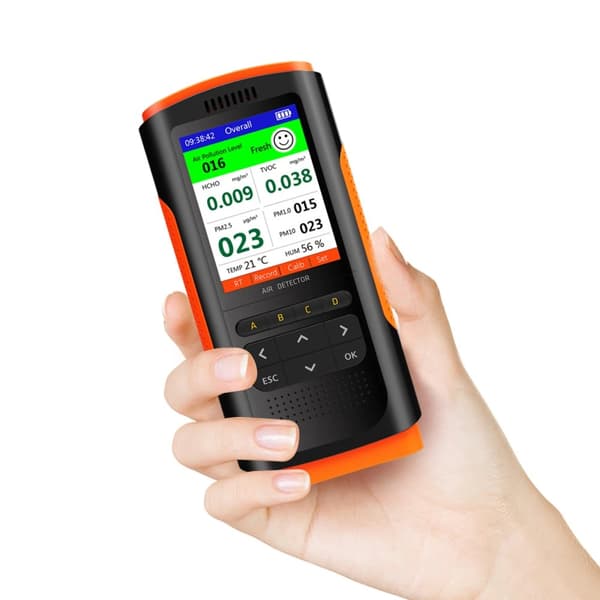Formaldehyddetektor, PM2.5-mätning, bärbar och uppladdningsbar, LCD-display