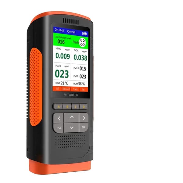 Formaldehyddetektor, PM2.5-mätning, bärbar och uppladdningsbar, LCD-display