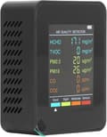Miniatyrbillede 3 af 9: OBOSOE luftkvalitetsmonitor med LCD-skærm - Bærbar CO2, TVOC, HCHO, PM2.5, PM10 indendørs detektor, USB-genopladelig, ABS-materiale