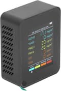 Miniatyrbillede 5 af 9: OBOSOE luftkvalitetsmonitor med LCD-skærm - Bærbar CO2, TVOC, HCHO, PM2.5, PM10 indendørs detektor, USB-genopladelig, ABS-materiale