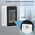 Miniatyrbillede 5 af 9: OBOSOE luftkvalitetsmonitor med LCD-skærm - Bærbar CO2, TVOC, HCHO, PM2.5, PM10 indendørs detektor, USB-genopladelig, ABS-materiale