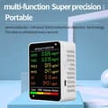 Miniatyrbillede 2 af 9: OBOSOE luftkvalitetsmonitor med LCD-skærm - Bærbar CO2, TVOC, HCHO, PM2.5, PM10 indendørs detektor, USB-genopladelig, ABS-materiale