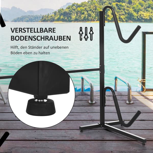 Kajak Rack, 240x72.5x157 cm, Sort