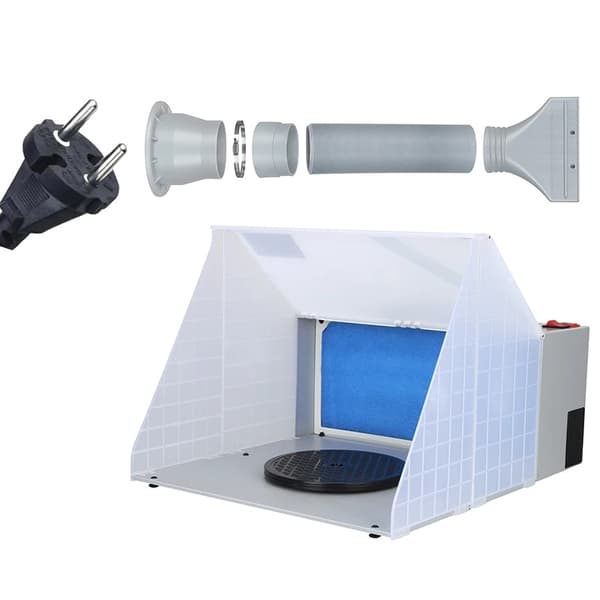 Airbrush Spray Booth, Ventilationsudluftningsventilator, Filter, 220V EU-stik