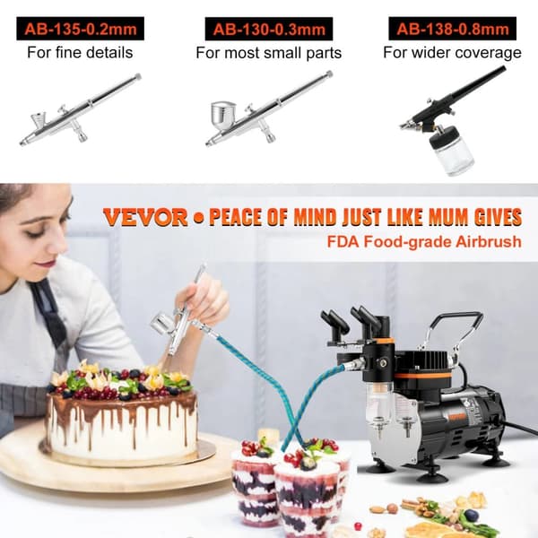 Professionelt Dual-Action Airbrush Kit, Alsidigt til Makeup og Kunst, Effektiv 120W Kompressor, FDA-Certificeret Sikker