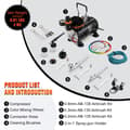 Miniatyrbild 6 av 7: 120W multifunktionell dubbelverkande airbrush-sats, uppgraderad vätskemunstyckesdesign, högre lufttryck och flöde, hög kompatibilitet