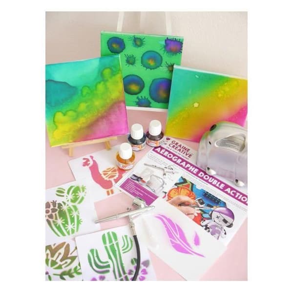Airbrush Kit - Ej specificerat - Nivå 2 - Elektrisk - Trådbunden - Inkluderar stencil och tillbehör