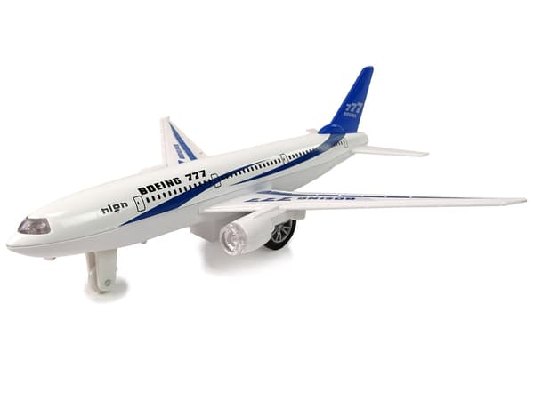Boeing 777 White Propulsion Passenger Aircraft Lights Sounds