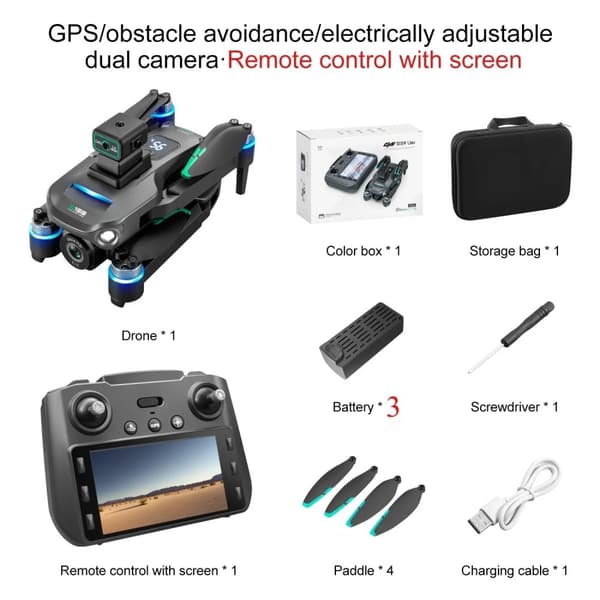 GPS Kamera Drone, 4K HD Videooptagelse, 40 minutters flyvetid,BK OAS GPS 1B