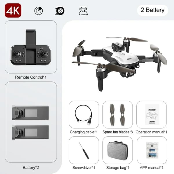 LS-S2S RC Drone, 6K & 4K HD Kamera, 25 minuutin lentoaika,wh-6k-1b