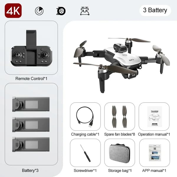 LS-S2S RC Drone, 6K & 4K HD Kamera, 25 minuutin lentoaika,wh-6k-1b