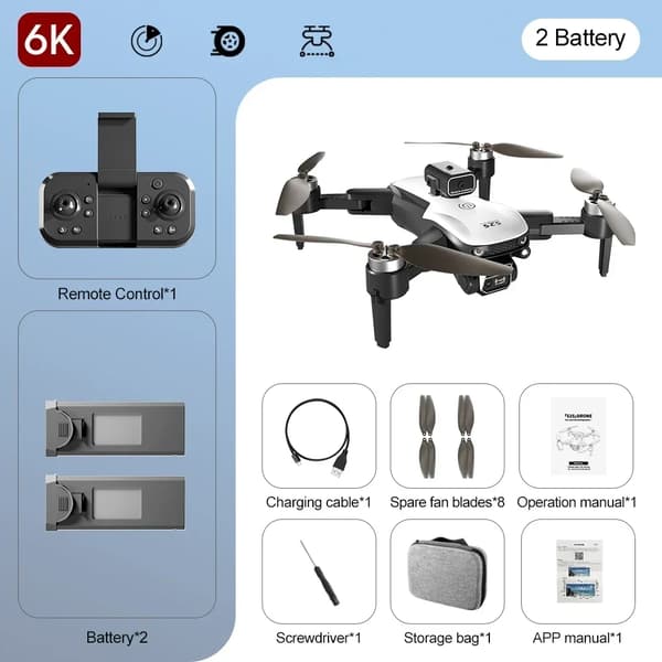 LS-S2S RC Drone, 6K & 4K HD Kamera, 25 minuutin lentoaika,wh-6k-1b