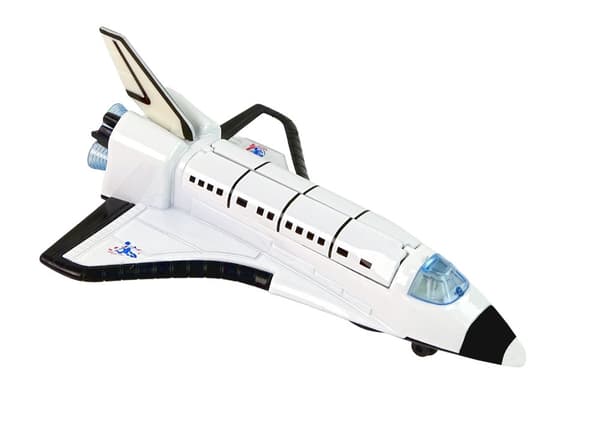 Space rocket with metal spacecraft Aerospace Light and sound effects PULL-BACK