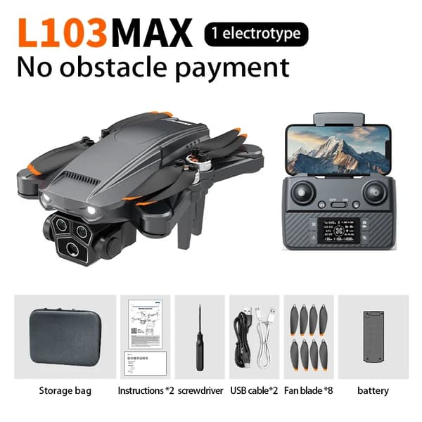 GPS Drone, 4K HD Video, 25 minutters flyvetid,BK 4K NO-OAS 1B