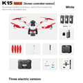 Miniatyrbillede 2 af 2: K15 MAX Drone, 4K videoopløsning, 15 minutters flyvetid,K15 WH 4K 3B