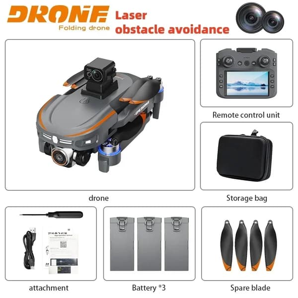 Professionel Drone, 4K HD Video, Op til 800m Fjernbetjeningsområde,S28 LASER-OAS 3B
