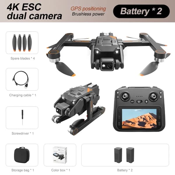 GPS-droni, 4K HD -videotallennus, etäohjausmatka 600 m,BK 4k Dual 2b