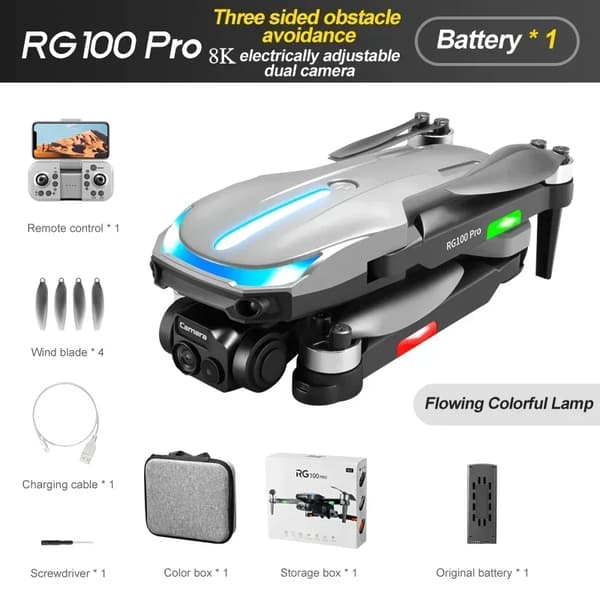 RG100 Pro Drone, 8K Dualkamera, 3-sidig hinderundvikelse,BK 8k Dual 1b-a