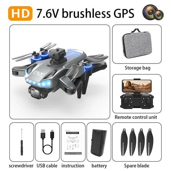 FPV Kamera Drone, 1080p HD Video, GPS Funktionalitet,Gps børsteløs gr