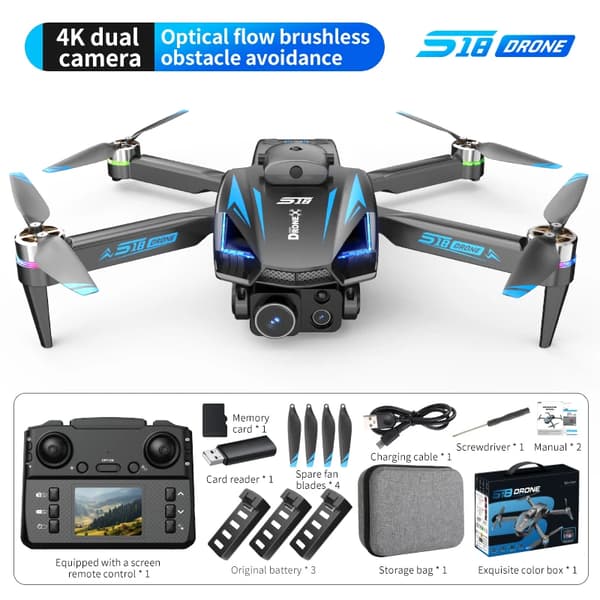 S18 Mini RC-drönare, 4K Dualkamera, GPS-navigering,S18 4K 3B