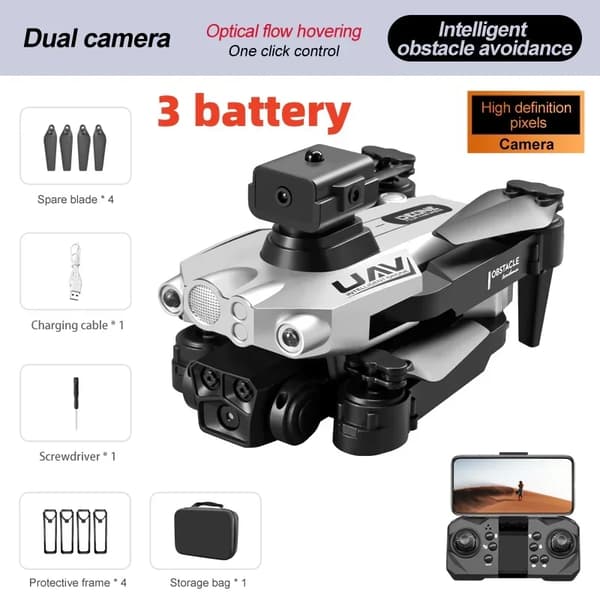 LU200 Drone, Dobbelt Kamera, Intelligent Forhindringsundgåelse,Wh 4K 3B