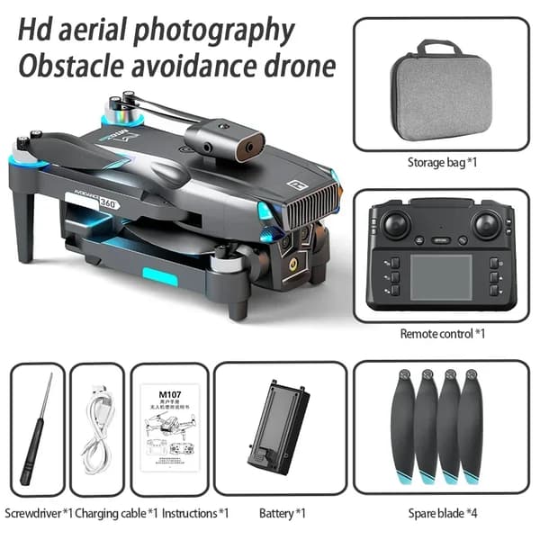 HD Dual-Kamera Dron, Intelligent Hindertagning, 15 Minuters Flygtid,BK OAS 1B