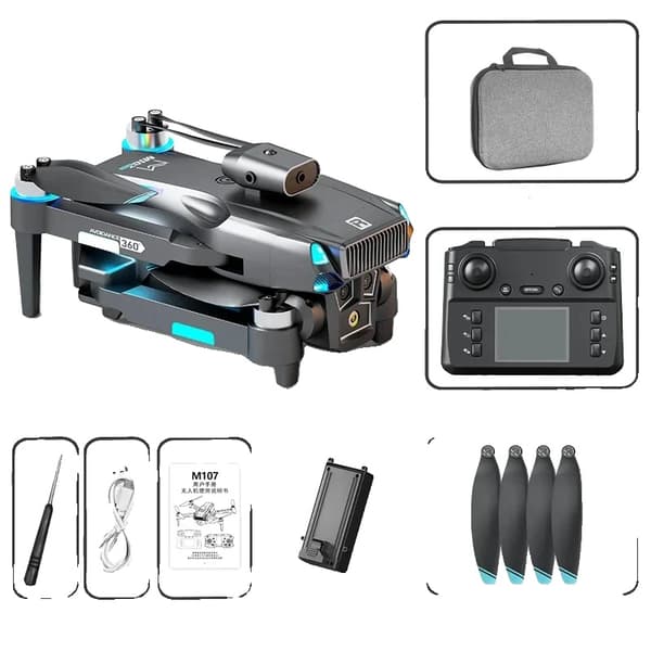 M107 Professionel HD Drone, Dobbeltkamera, Intelligent Forhindringsundgåelse,BK OAS 3B