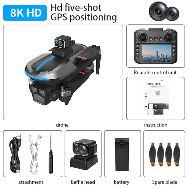 Dron, 8K HD-kamera, 360-graders lasersystem för hinderundvikande,BK OAS 2B
