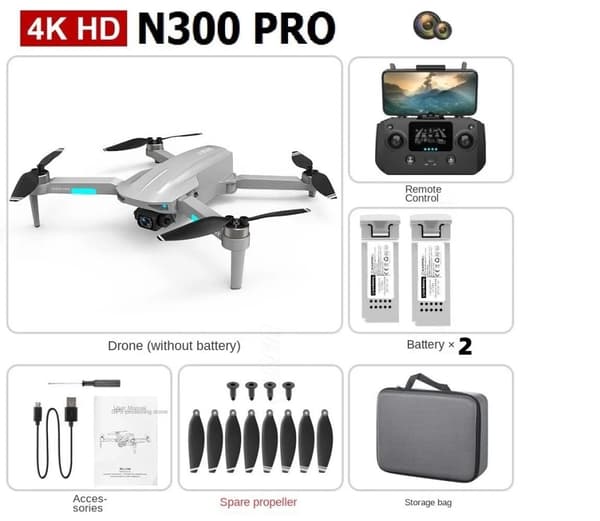 N300 Pro Drone, 4K videoopløsning, 25 minutters flyvetid,N300 GR 2B-a