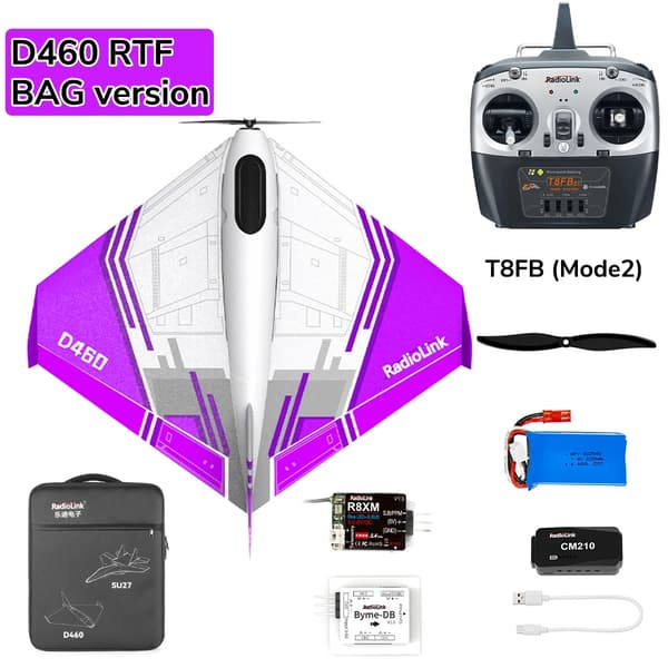Kiinteäsiipinen drone, 30 minuutin lentoaika, 3 lentotilaa,RTFBAGPurple T8FBM2